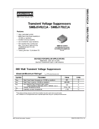 Datasheet SMBJ60A manufacturer Fairchild